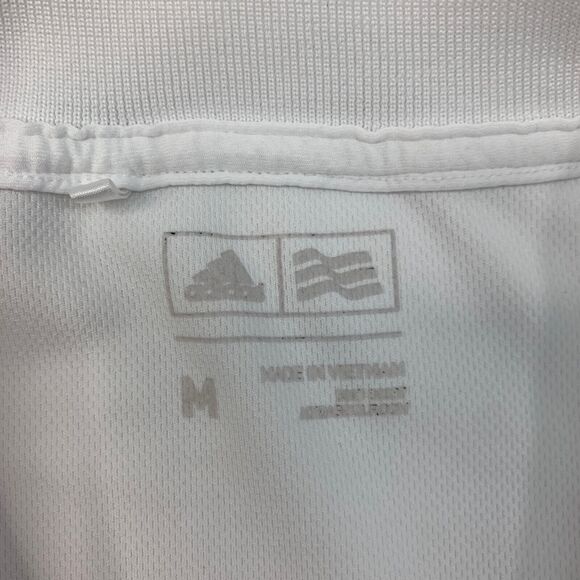 Adidas Polo Shirt Mens M Medium White Short Sleeve Quick Drying Performance Golf - Picture 5 of 15